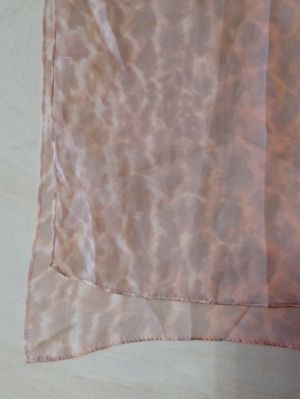 Connection18 Sheer Pink Peach Animal Print Scarf Shawl 74×23 Chiffon Leopard - Picture 7 of 10